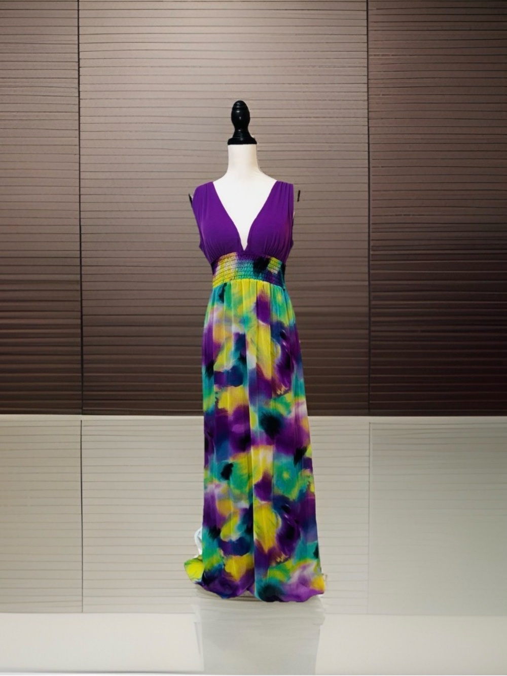 Candies Halter Maxi Dress Watercolor Purple NEW Style: Turks Caicos Size M
